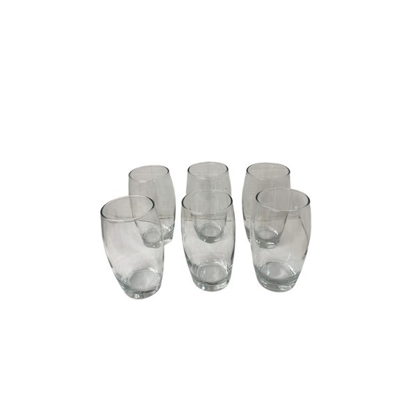 Stemless Wine Glasses Tumblers 6 Inch Tall Drinking Set of 6 Clear - Picture 2 of 5